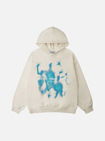 Abstraction Shadow Print Hoodie