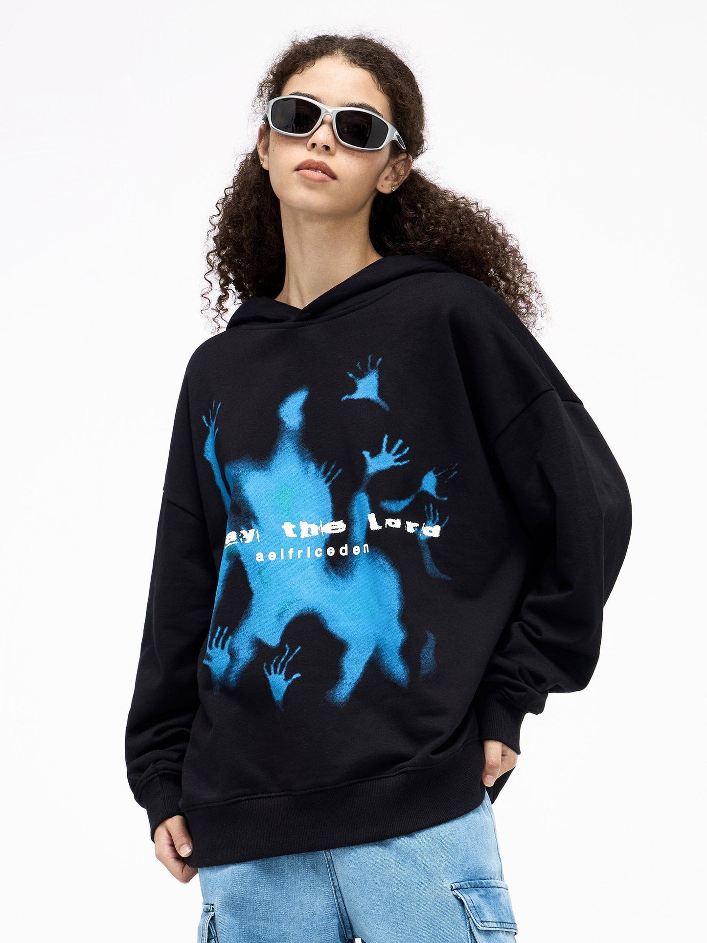 Abstraction Shadow Print Hoodie