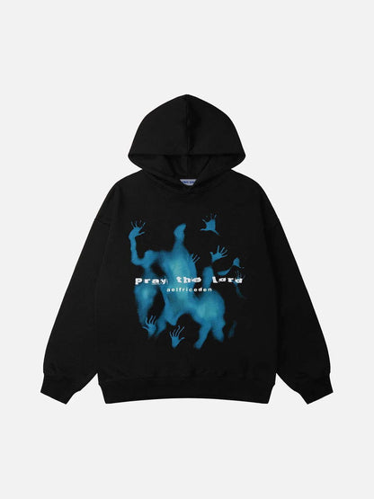 Abstraction Shadow Print Hoodie