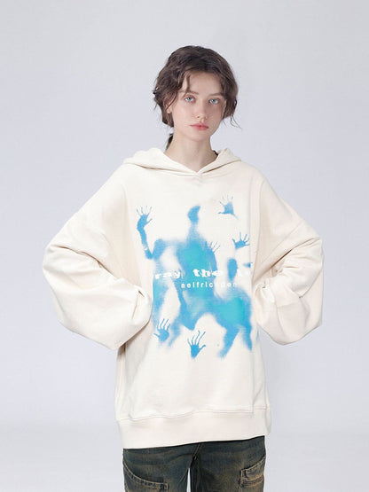 Abstraction Shadow Print Hoodie