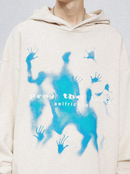 Abstraction Shadow Print Hoodie