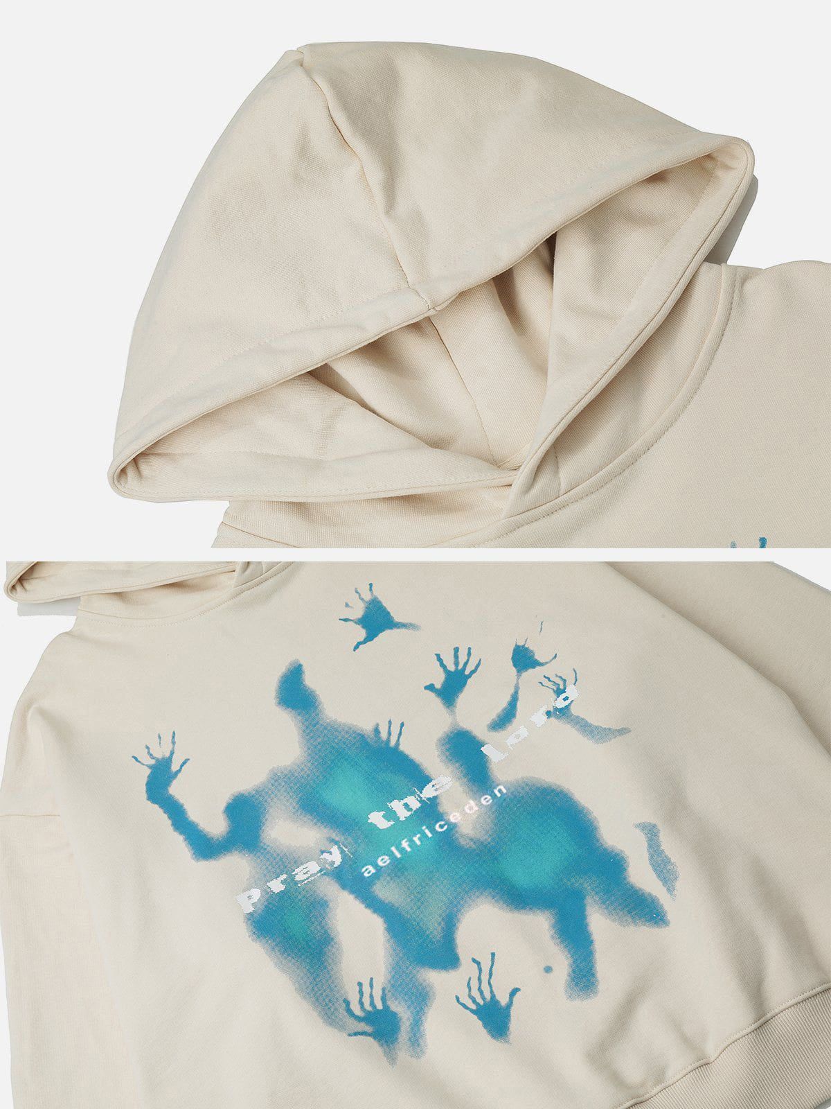 Abstraction Shadow Print Hoodie